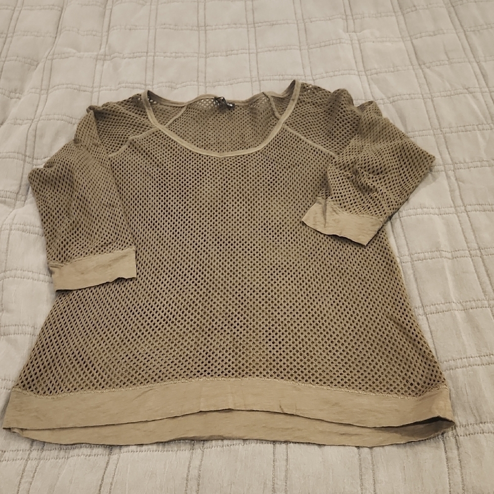 Express Women's Mesh Army Green Scoop Neck Sweater Size L!